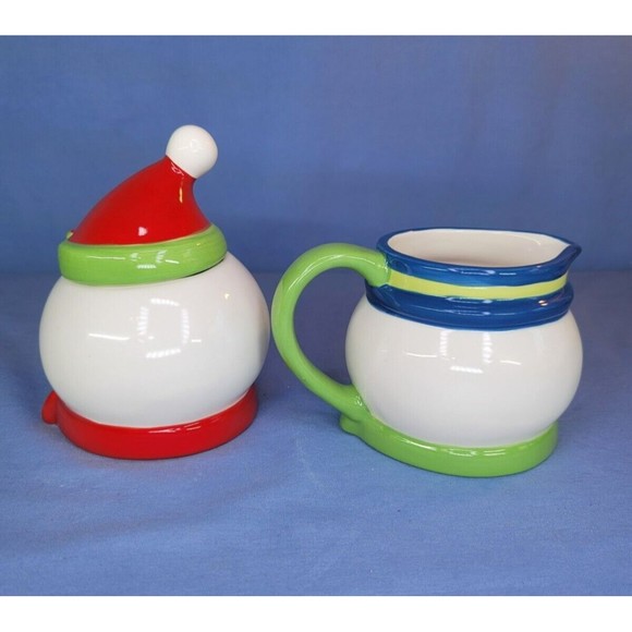 Christmas Sugar Bowl & Creamer Frosty the Snowman Holiday Set - Picture 3 of 8